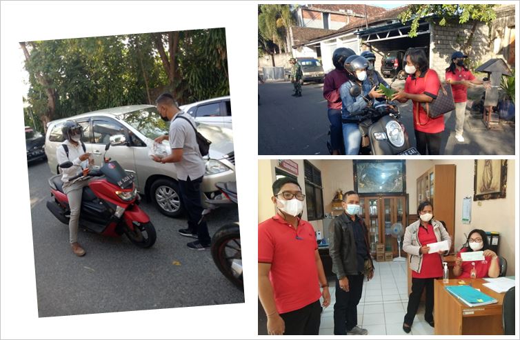 Penyaluran bantuan dari Dinas Pariwisata kepada masyarakat di wilayah Bapak Angkat Kelurahan Dangin Puri